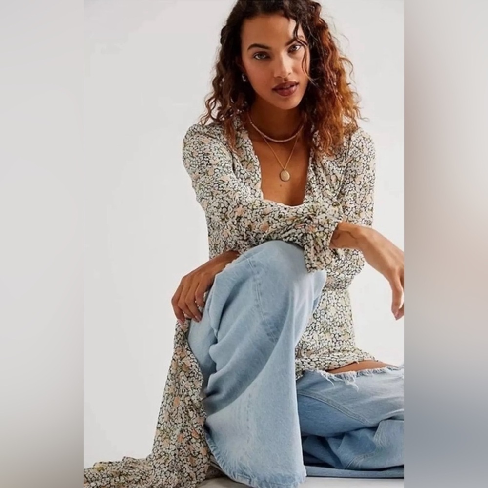 Free People Gigi Floral Maxi Tunic Top - Picture 10 of 15